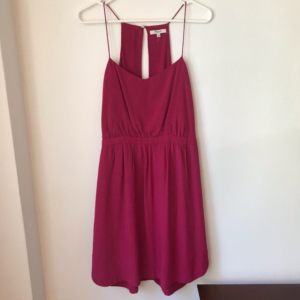 Madewell Silk Daylight Dress in Dark Rosette
